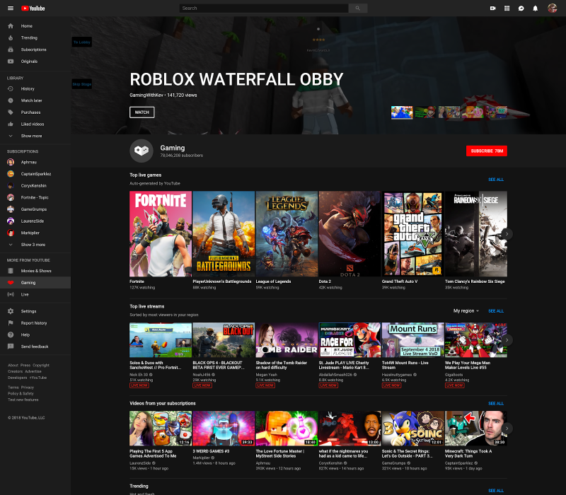youtube gaming