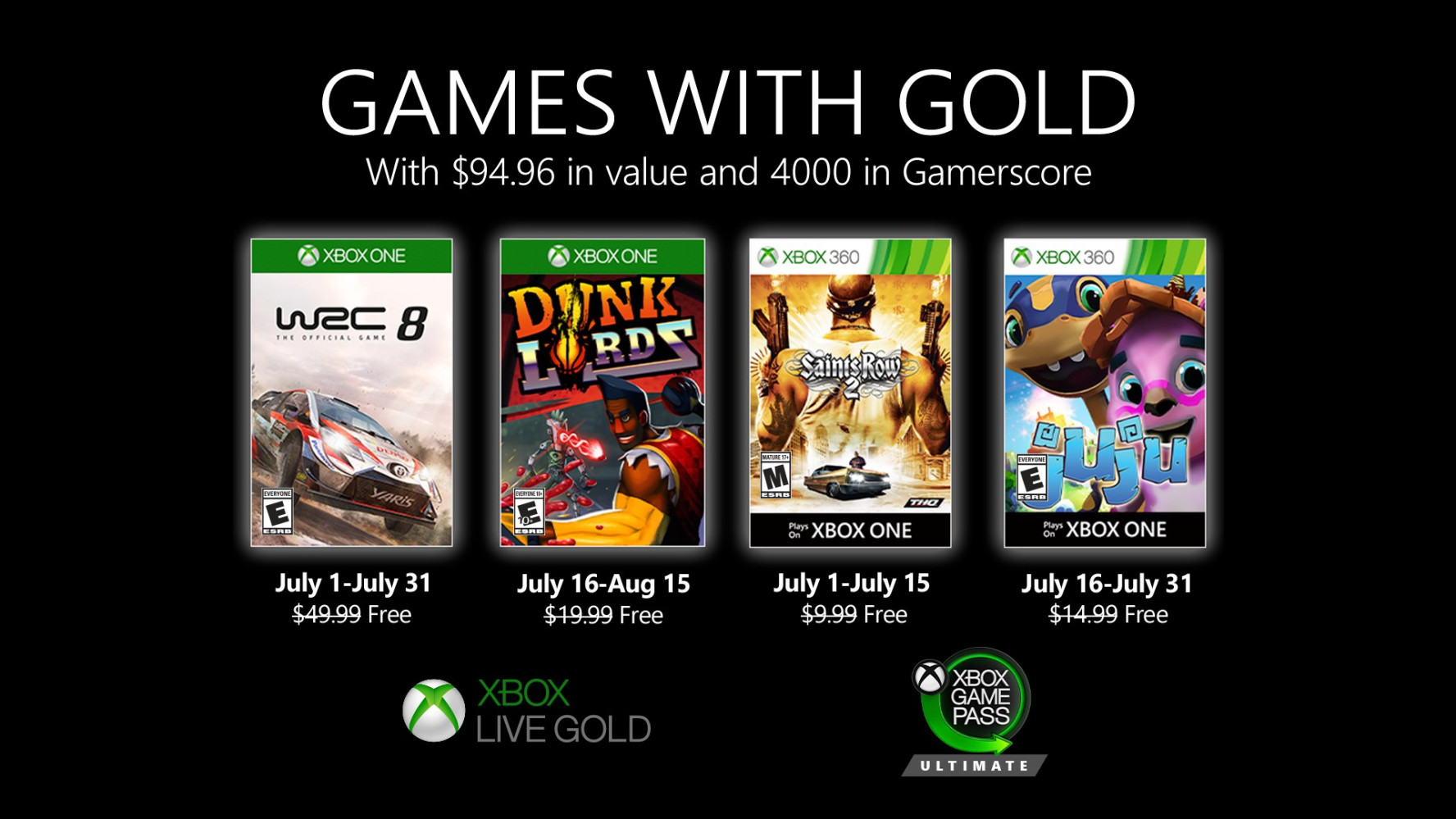 xbox live games with gold ιουλιου 2020