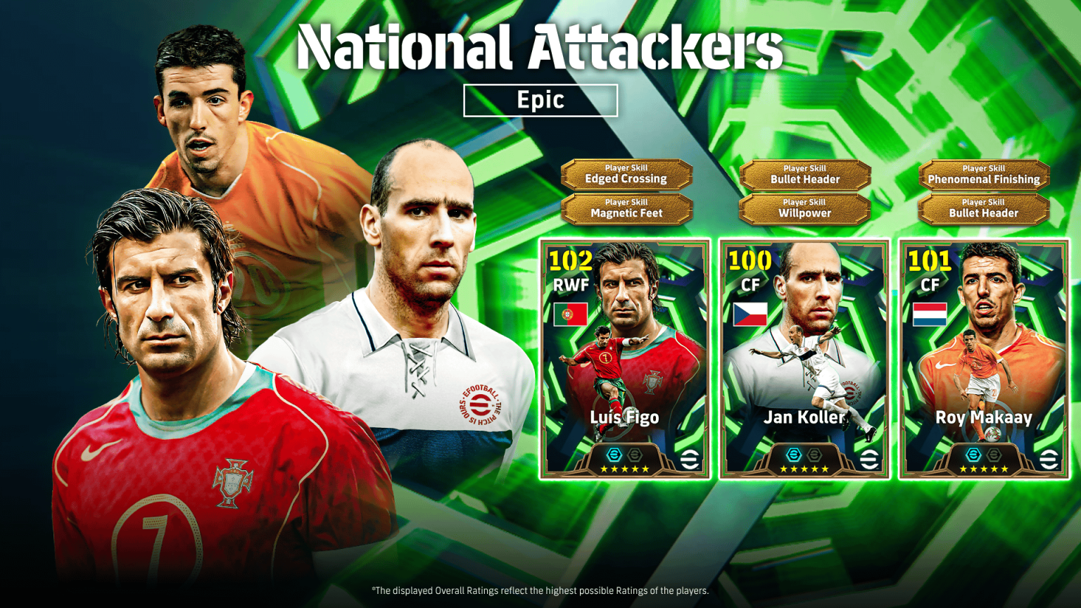 Το eFootball προσθέτει τους Luís Figo, Jan Koller και Roy Makaay ως Epic National Attackers