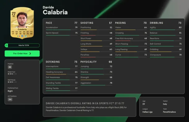 Οι κορυφαίοι παίκτες του Παναθηναϊκού στο EA Sports FC 27 7 Οι κορυφαίοι παίκτες του Παναθηναϊκού στο EA Sports FC 27